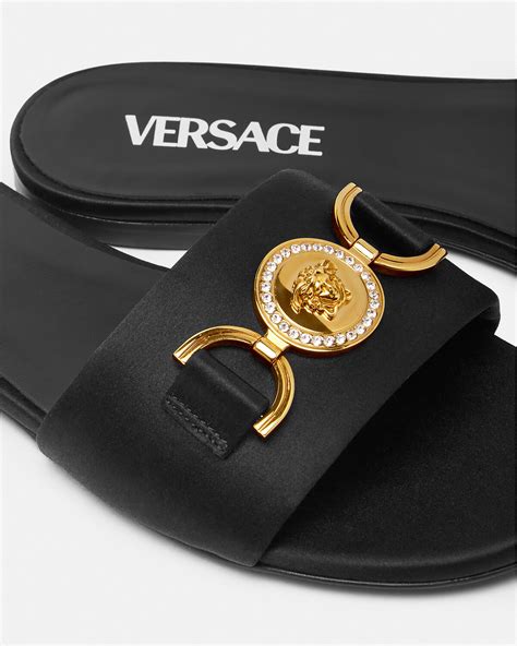 sandalias de versace|Versace medusa flats sandals women.